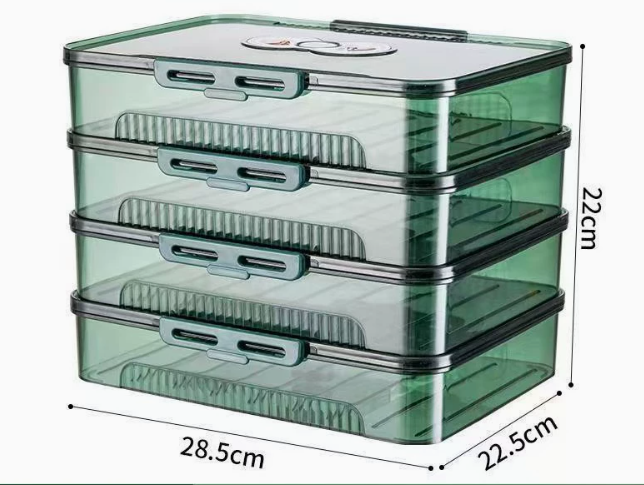 Transparent Dumpling Storage Box with Lid – Plastic Food Organizer Container (1pc)