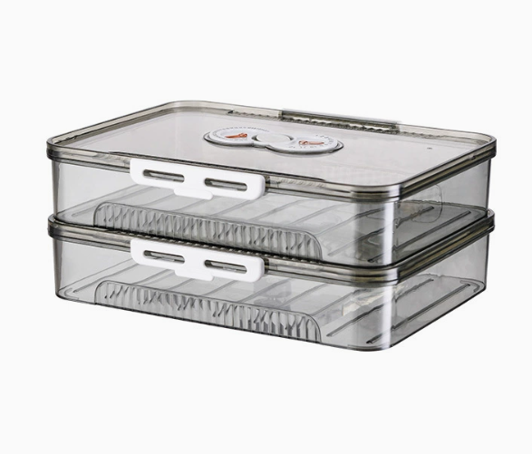 Transparent Dumpling Storage Box with Lid – Plastic Food Organizer Container (1pc)