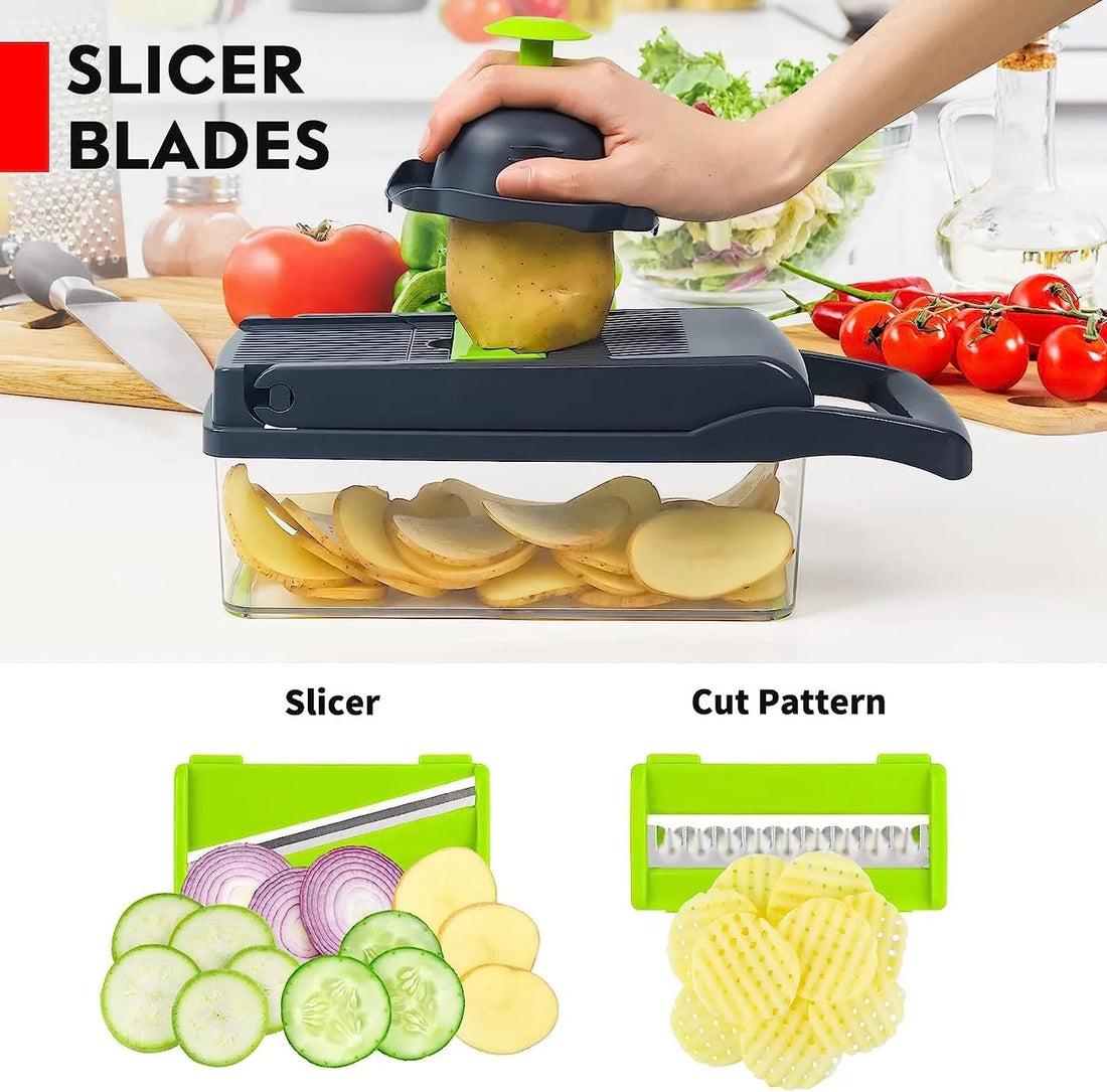 Premium 16 in 1 Multifunctional Vegetable Chopper & Slicer with Storage Container