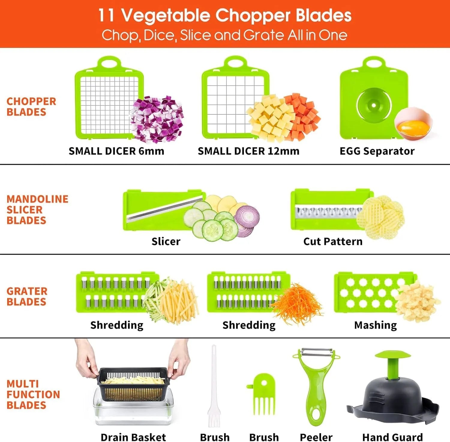 Premium 16 in 1 Multifunctional Vegetable Chopper & Slicer with Storage Container