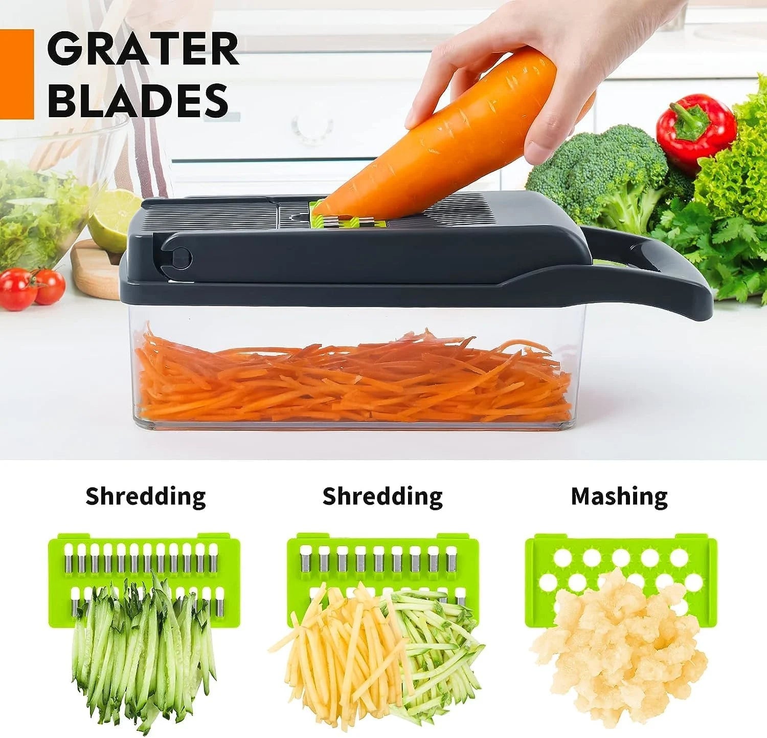 Premium 16 in 1 Multifunctional Vegetable Chopper & Slicer with Storage Container