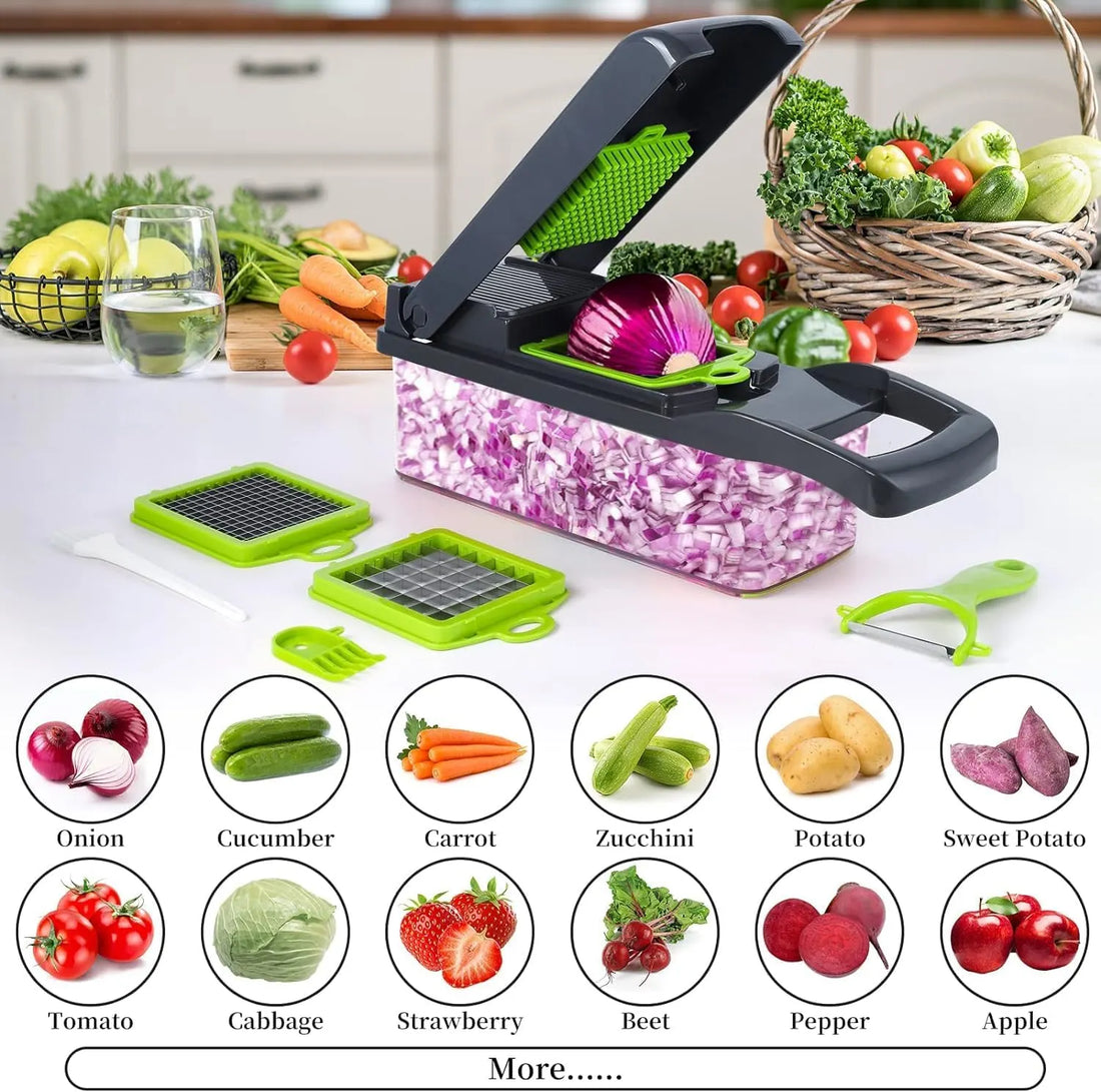Premium 16 in 1 Multifunctional Vegetable Chopper & Slicer with Storage Container