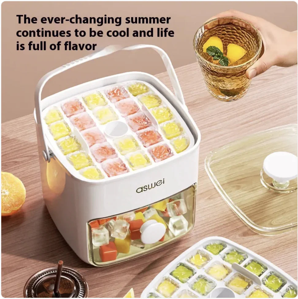 Large Ice Cube Mold Tray – 48 Grid Double Layer Ice Maker (1L Capacity)