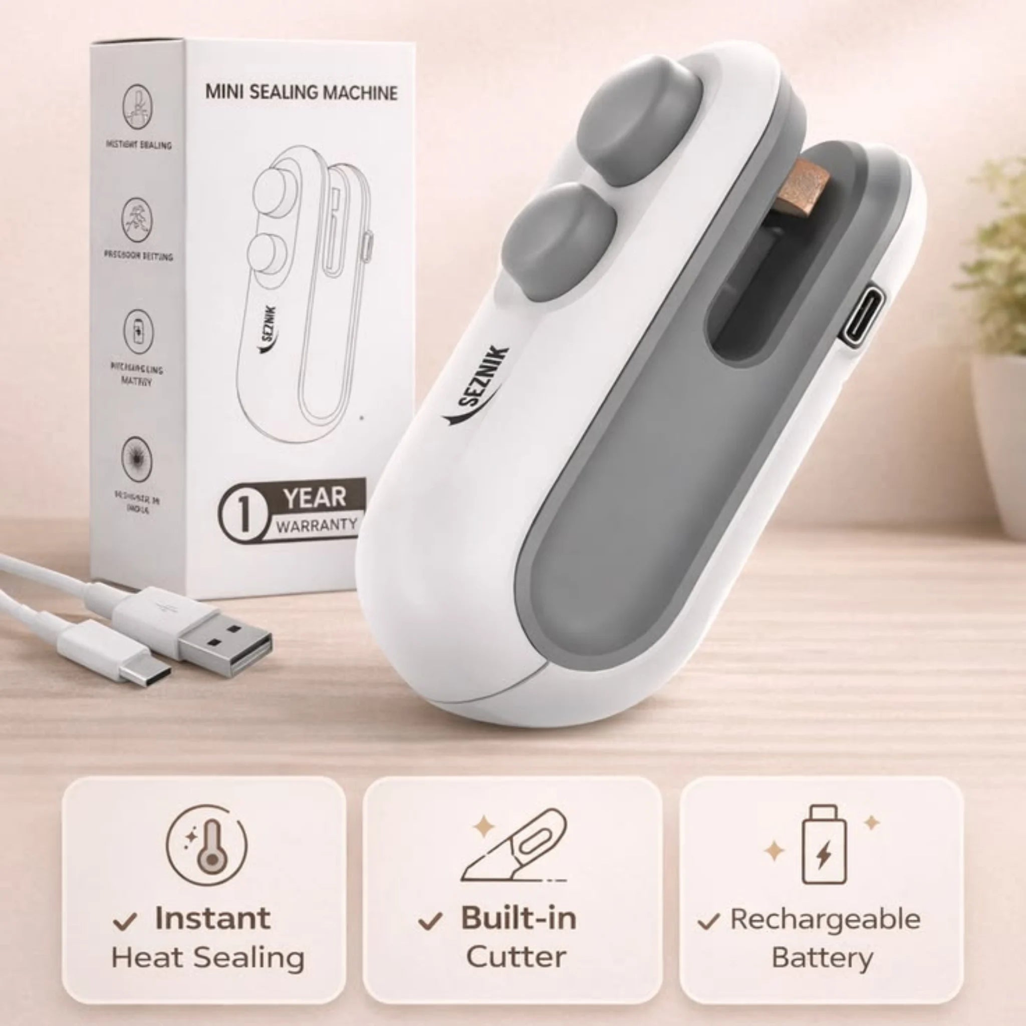 2-in-1 USB Mini Bag Sealer for Food and Snacks