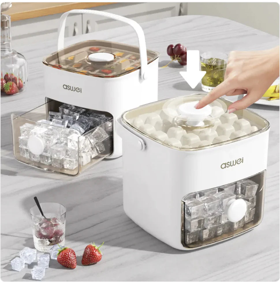 Large Ice Cube Mold Tray – 48 Grid Double Layer Ice Maker (1L Capacity)