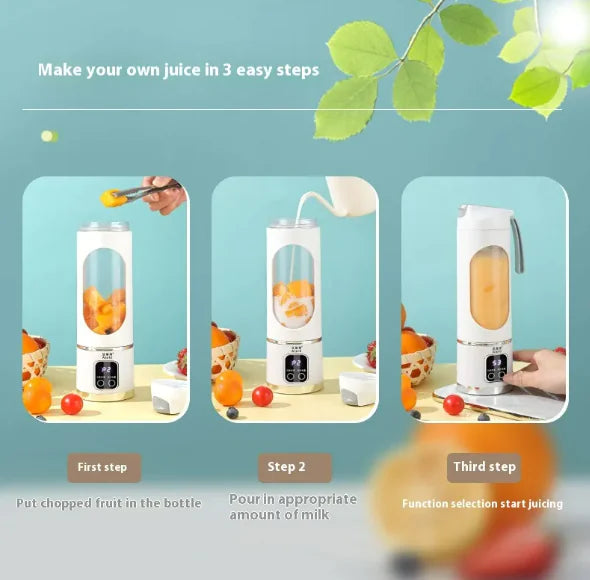 Portable Smoothie Blender Bottle – Rechargeable Mini Juicer for Travel & Gym