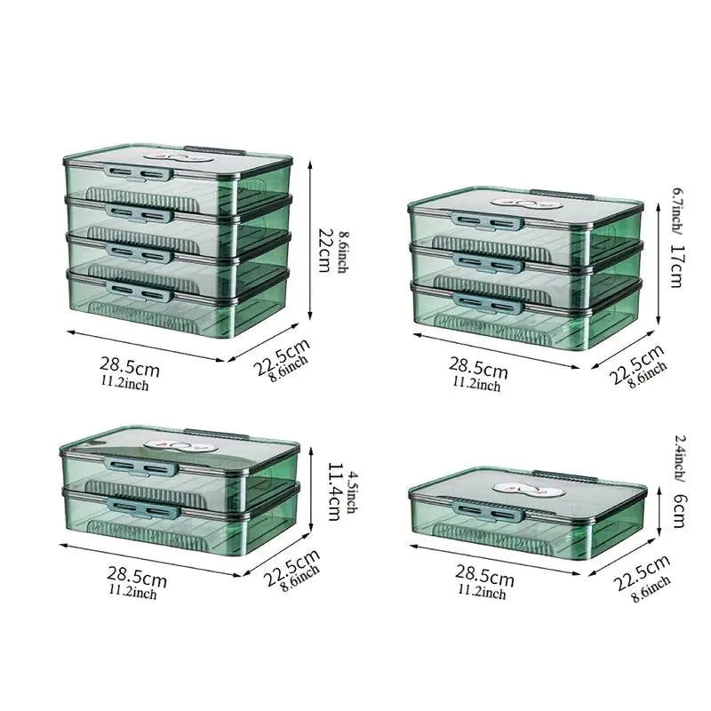 Transparent Dumpling Storage Box with Lid – Plastic Food Organizer Container (1pc)