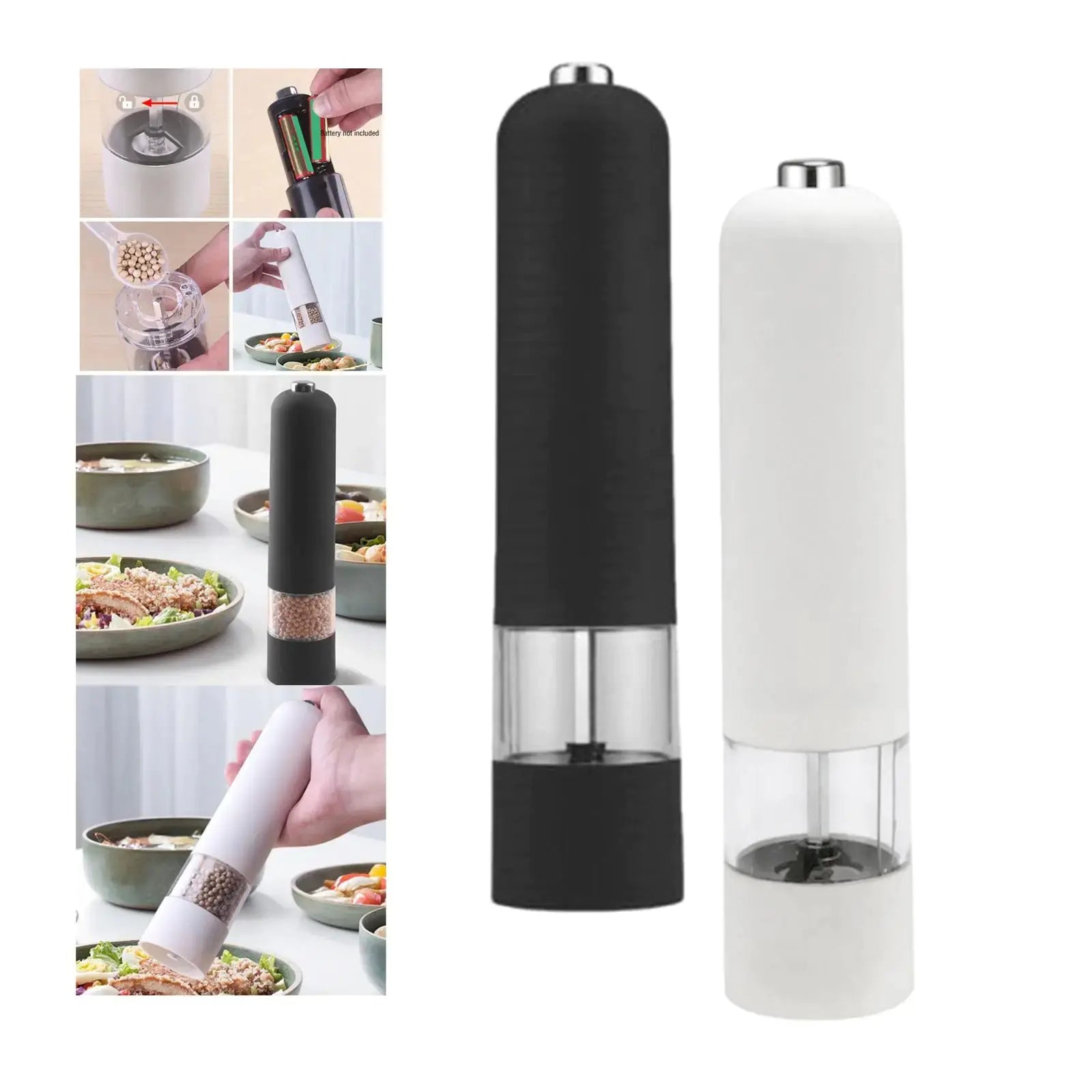 Electric Salt & Pepper Grinder – Adjustable Coarseness Automatic Spice Mill