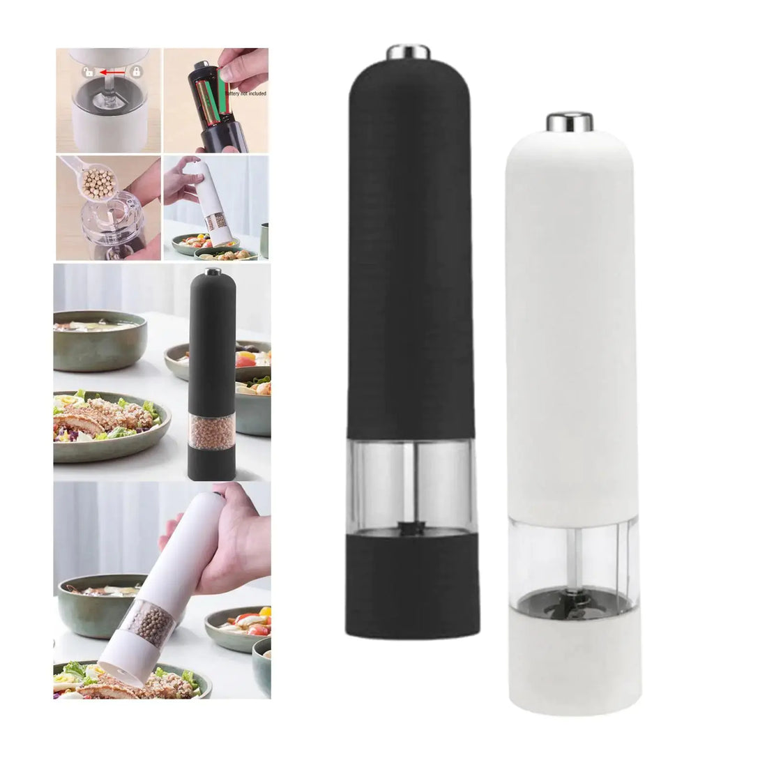 Electric Salt & Pepper Grinder – Adjustable Coarseness Automatic Spice Mill