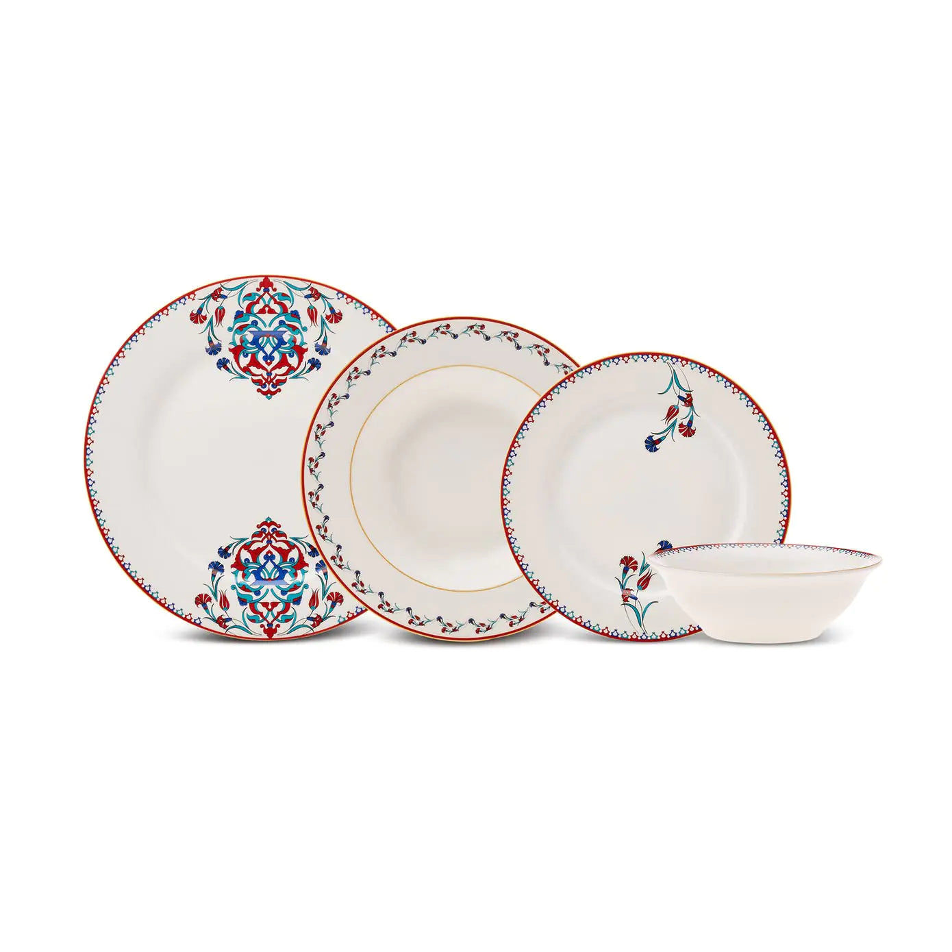 24-Piece Porcelain Dinner Set for 6 People – Elegant Floral Dinnerware Collection