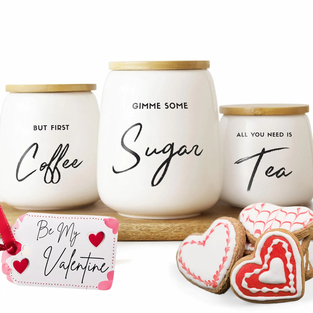 FIFTH FORK Coffee Tea and Sugar Canister Set - 3pc