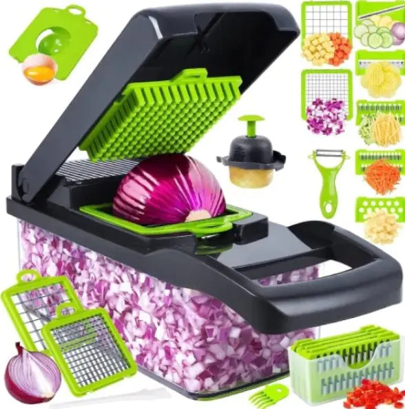 Premium 16 in 1 Multifunctional Vegetable Chopper & Slicer with Storage Container